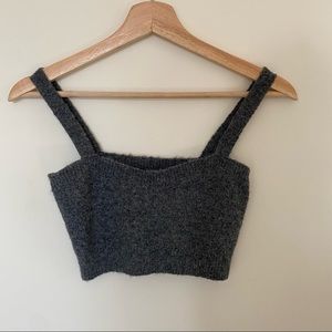 Zara grey sweetheart neck crop knit cami